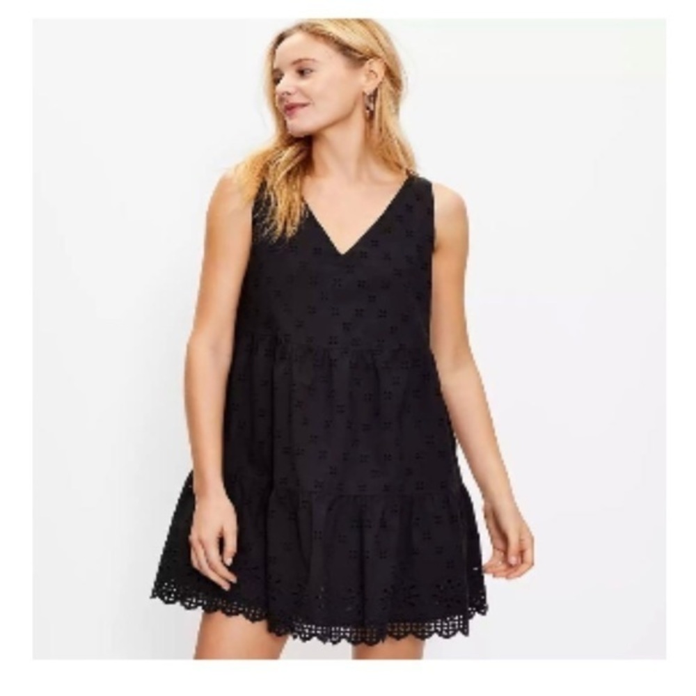 Loft v-neck eyelet dress.